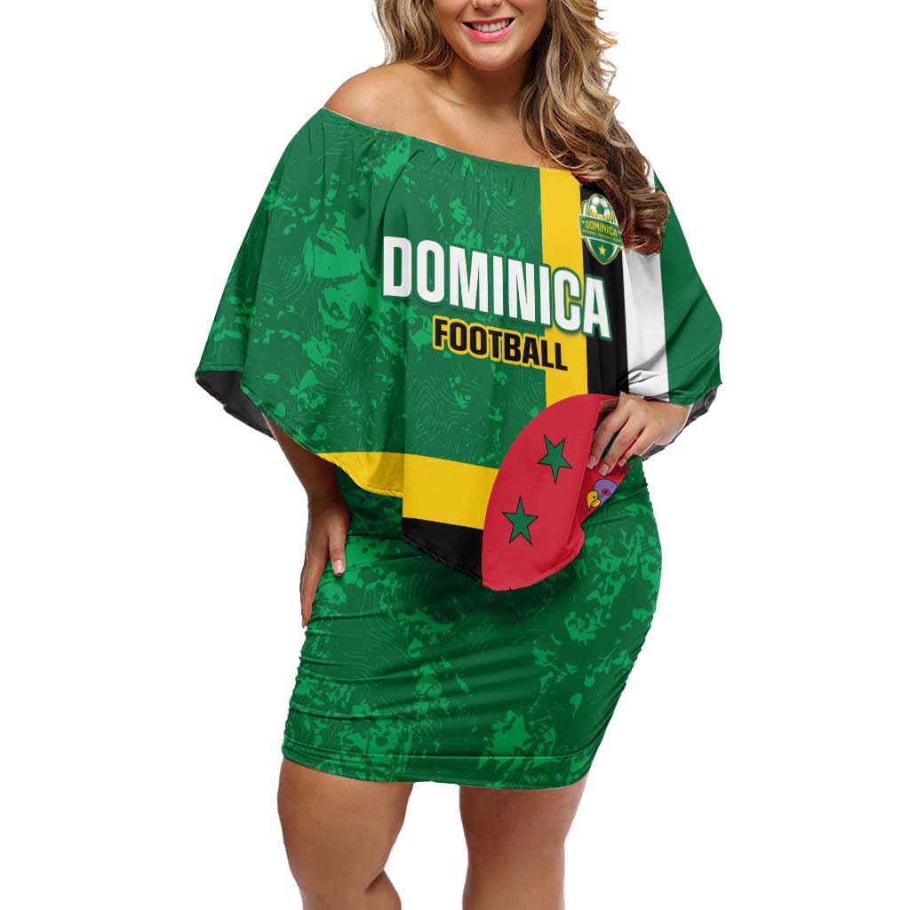 Custom Dominica Football Off Shoulder Short Dress 2025 Go Dominik