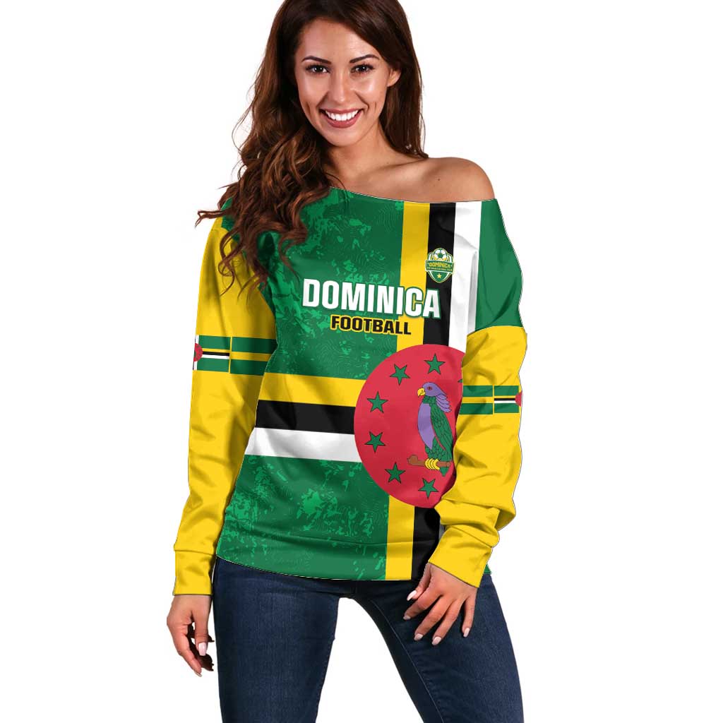 Custom Dominica Football Off Shoulder Sweater 2025 Go Dominik