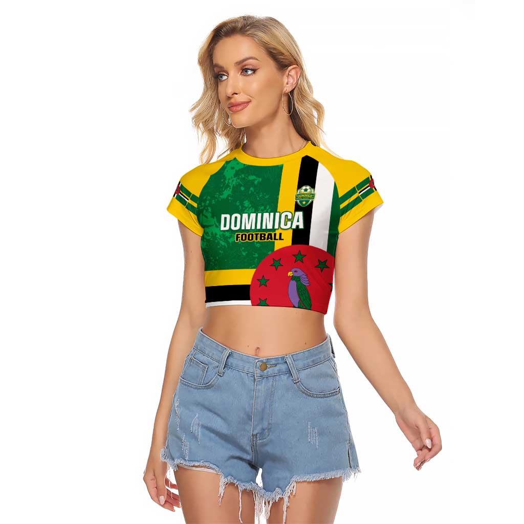 Custom Dominica Football Raglan Cropped T Shirt 2025 Go Dominik