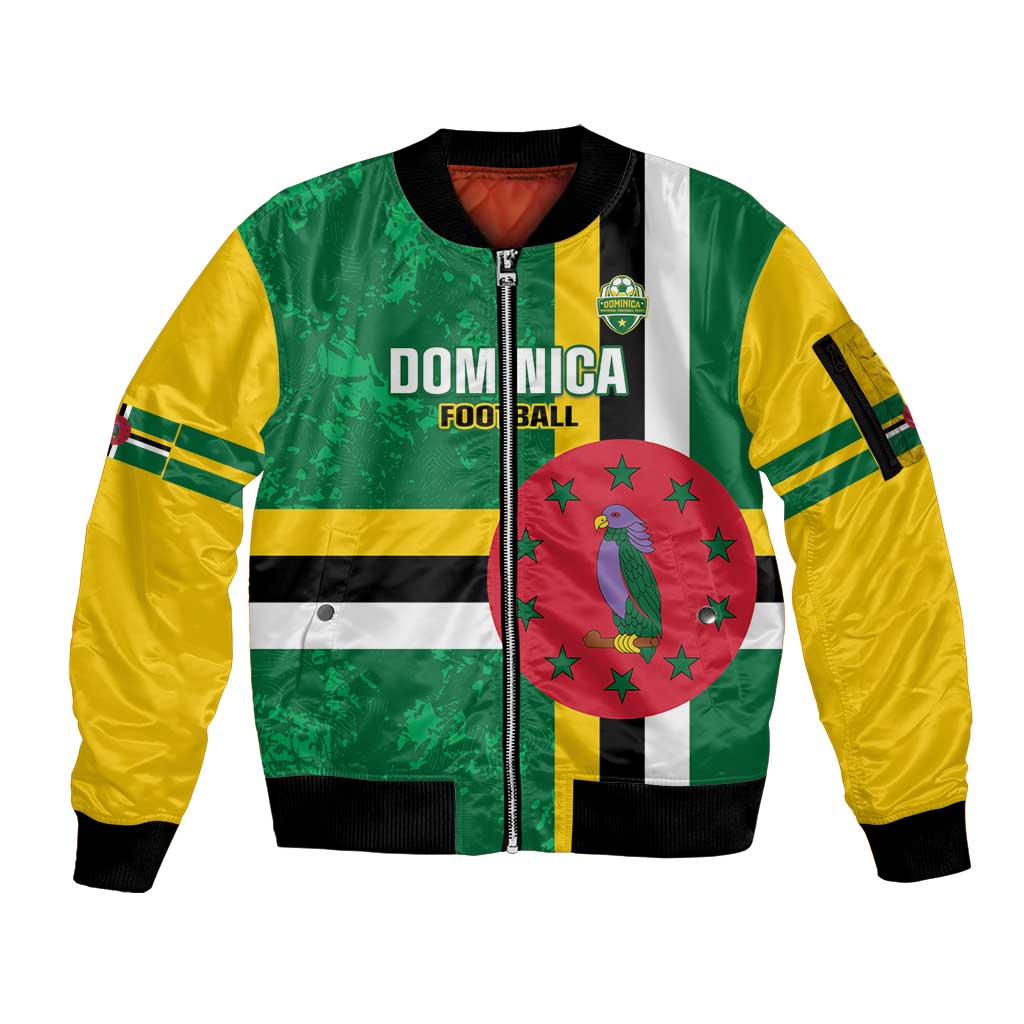 Custom Dominica Football Sleeve Zip Bomber Jacket 2025 Go Dominik