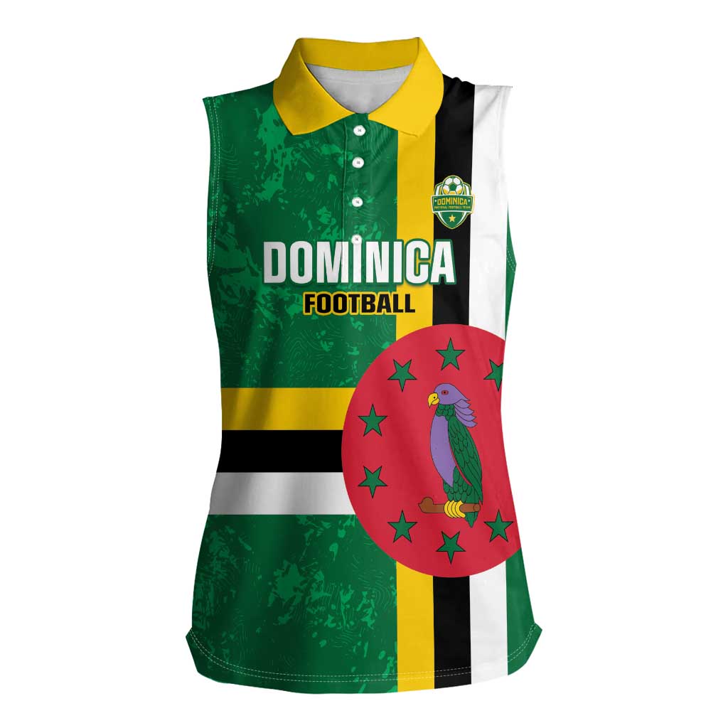 Custom Dominica Football Women Sleeveless Polo Shirt 2025 Go Dominik