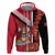 Trinidad and Tobago Zip Hoodie Coat Of Arms With Chaconia Flower