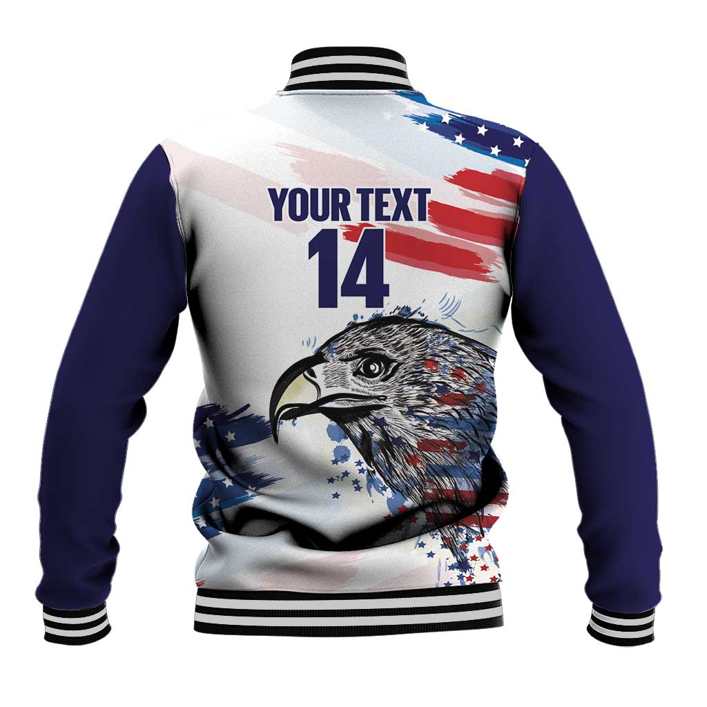 USA 2026 Rugby Custom Baseball Jacket Go Eagle Brushes Style