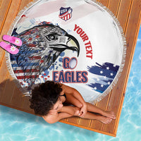 USA 2026 Rugby Custom Beach Blanket Go Eagle Brushes Style