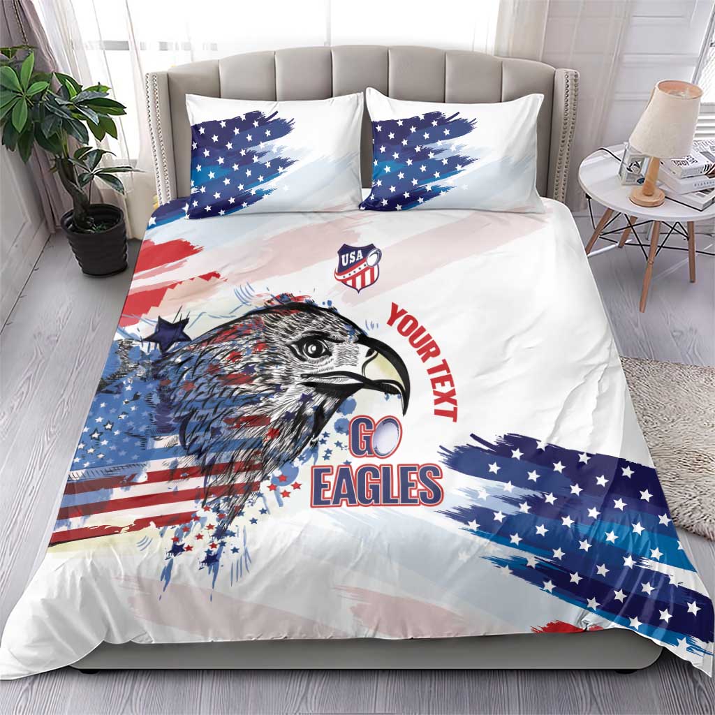 USA 2026 Rugby Custom Bedding Set Go Eagle Brushes Style