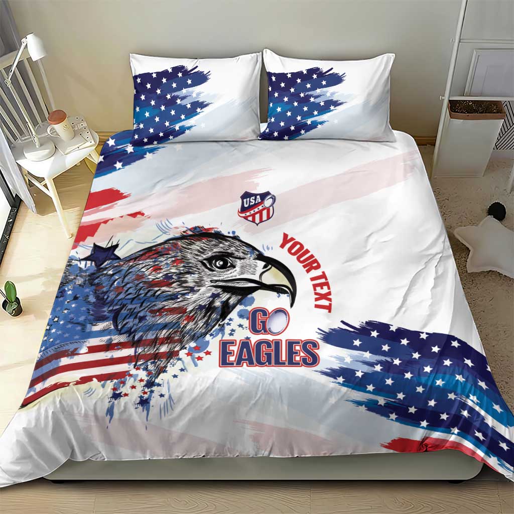 USA 2026 Rugby Custom Bedding Set Go Eagle Brushes Style