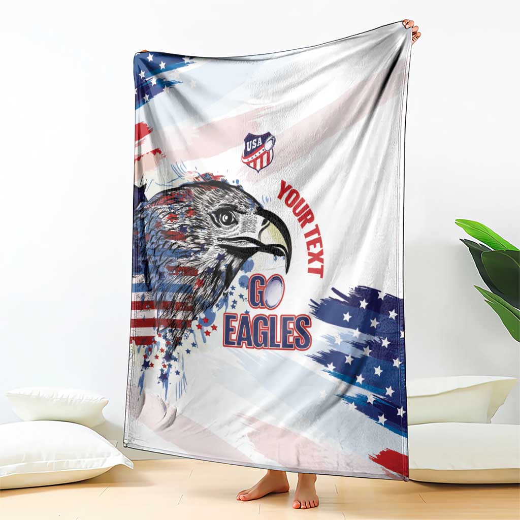 USA 2026 Rugby Custom Blanket Go Eagle Brushes Style