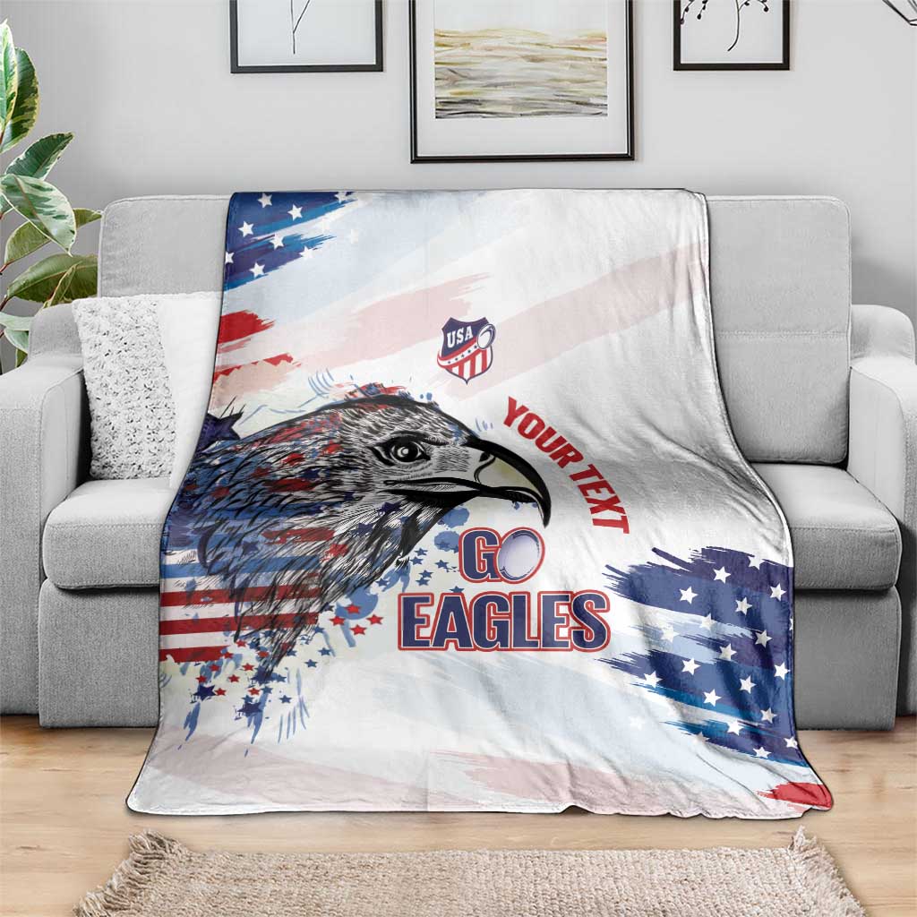 USA 2026 Rugby Custom Blanket Go Eagle Brushes Style