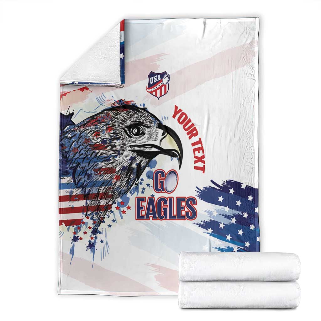 USA 2026 Rugby Custom Blanket Go Eagle Brushes Style