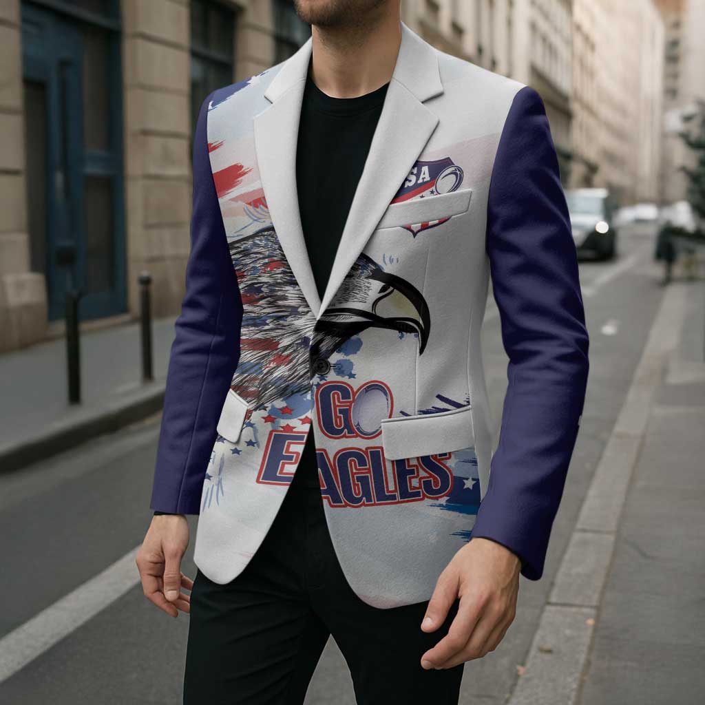 USA 2026 Rugby Custom Blazer Go Eagle Brushes Style