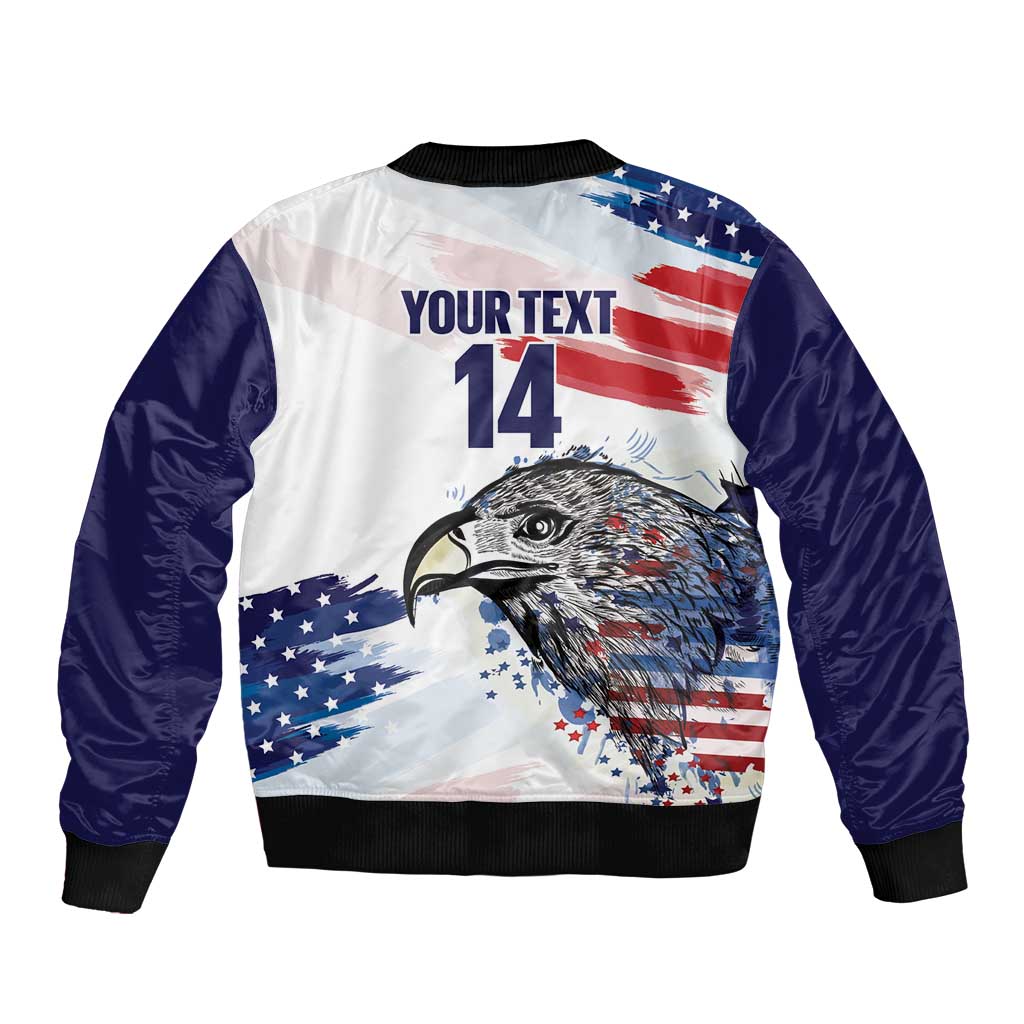 USA 2026 Rugby Custom Bomber Jacket Go Eagle Brushes Style