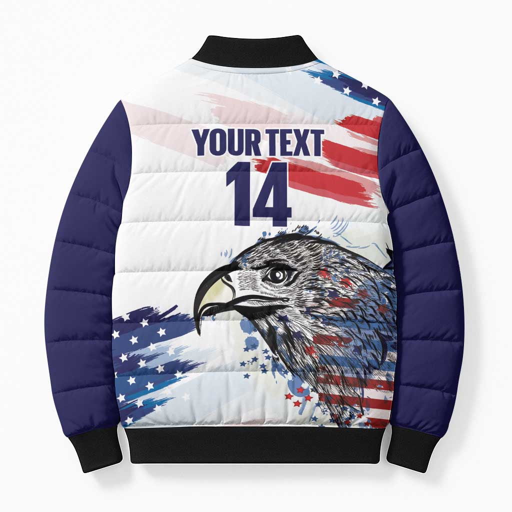 USA 2026 Rugby Custom Bomber Puffer Jacket Go Eagle Brushes Style