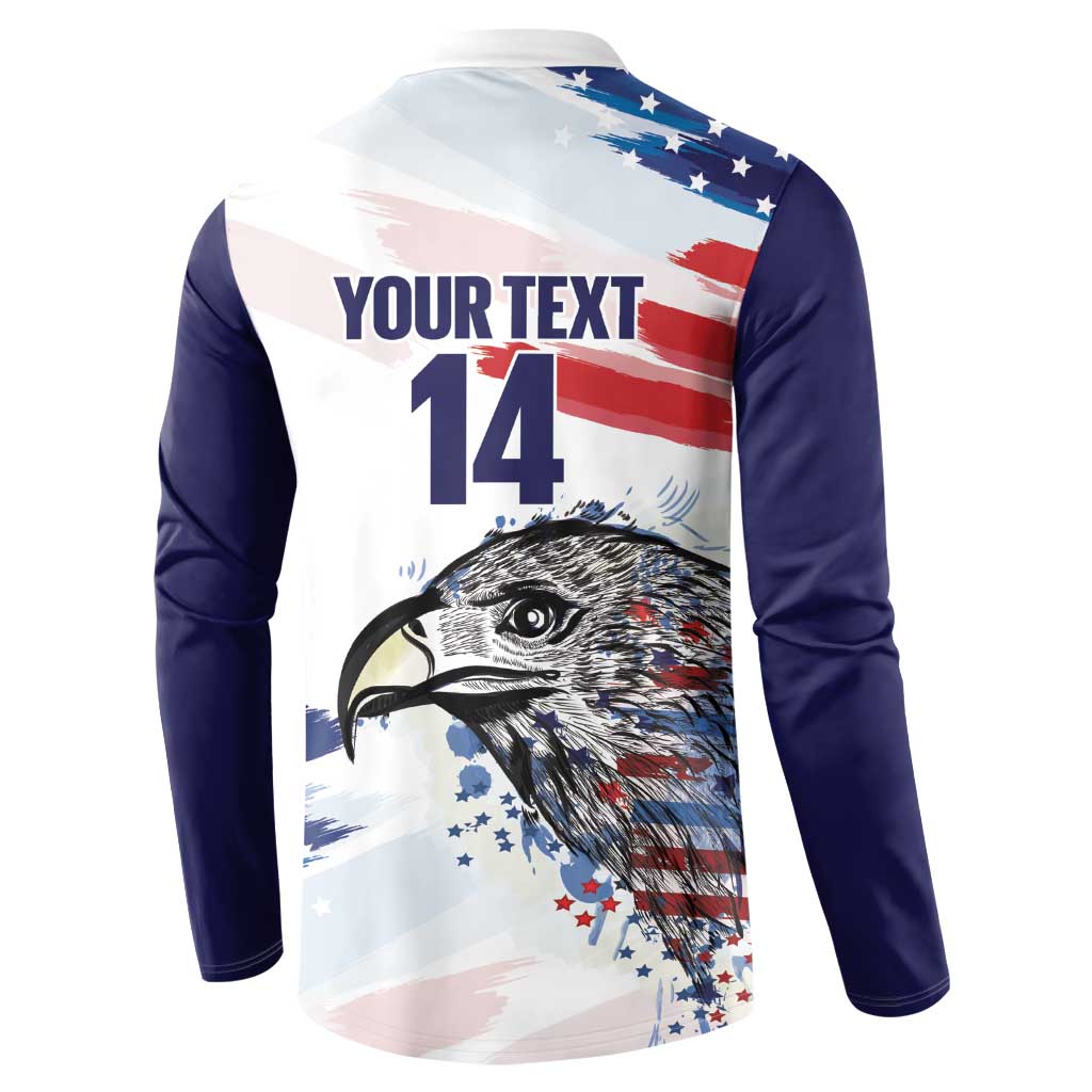 USA 2026 Rugby Custom Button Sweatshirt Go Eagle Brushes Style