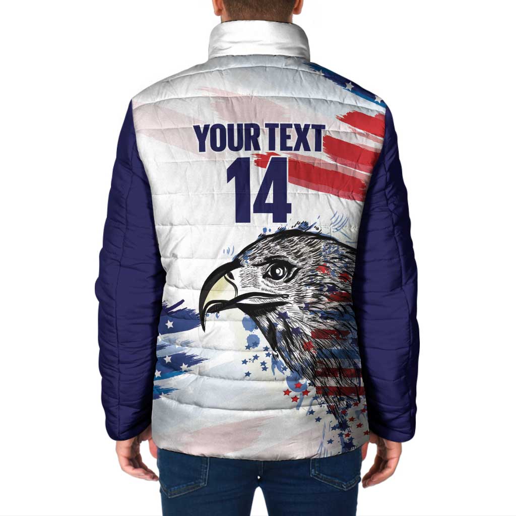 USA 2026 Rugby Custom Padded Jacket Go Eagle Brushes Style