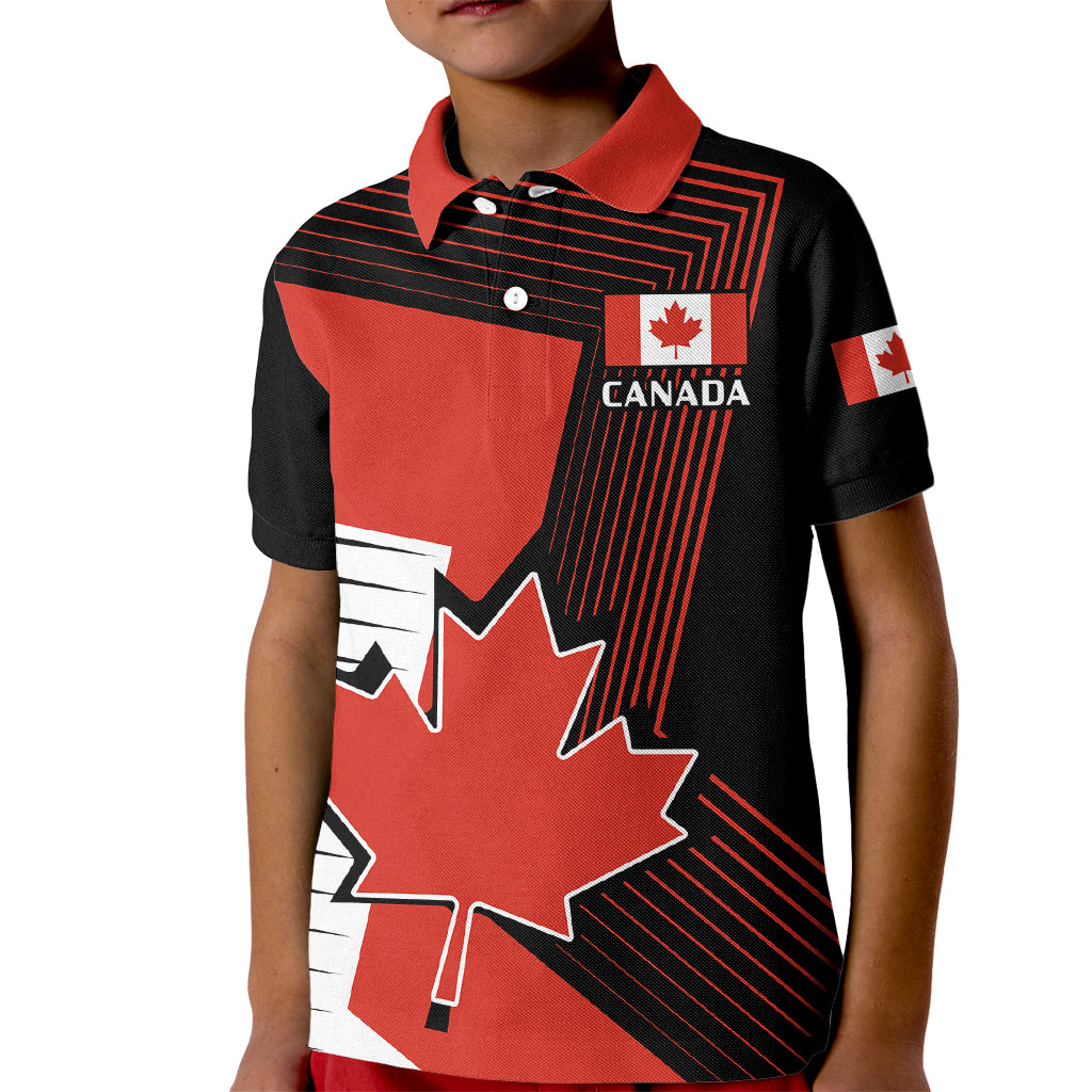 July 1 Canada Polo Shirt for Kid Independence Day with Canadian Maple Leaf - Wonder Print Shop