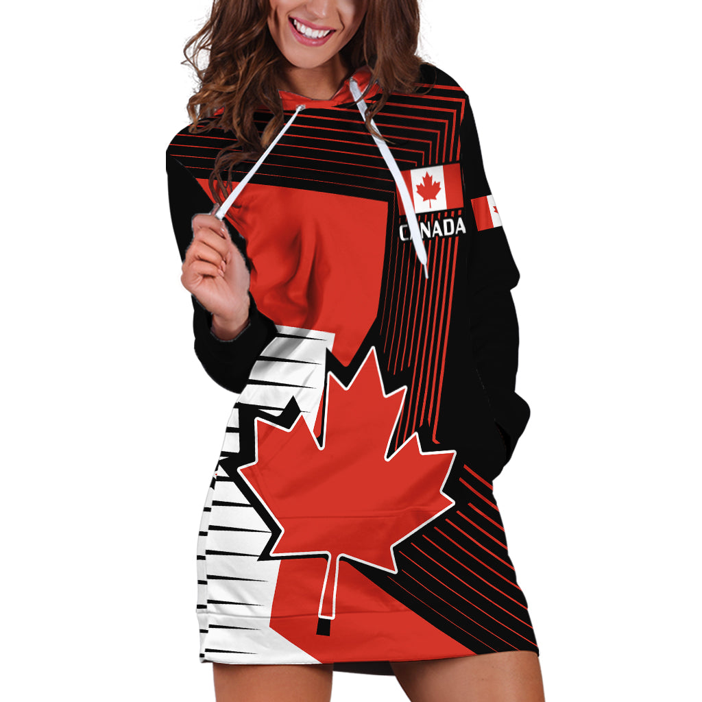 Personalised July 1 Canada Hoodie Dress Independence Day with Canadian Maple Leaf - Wonder Print Shop