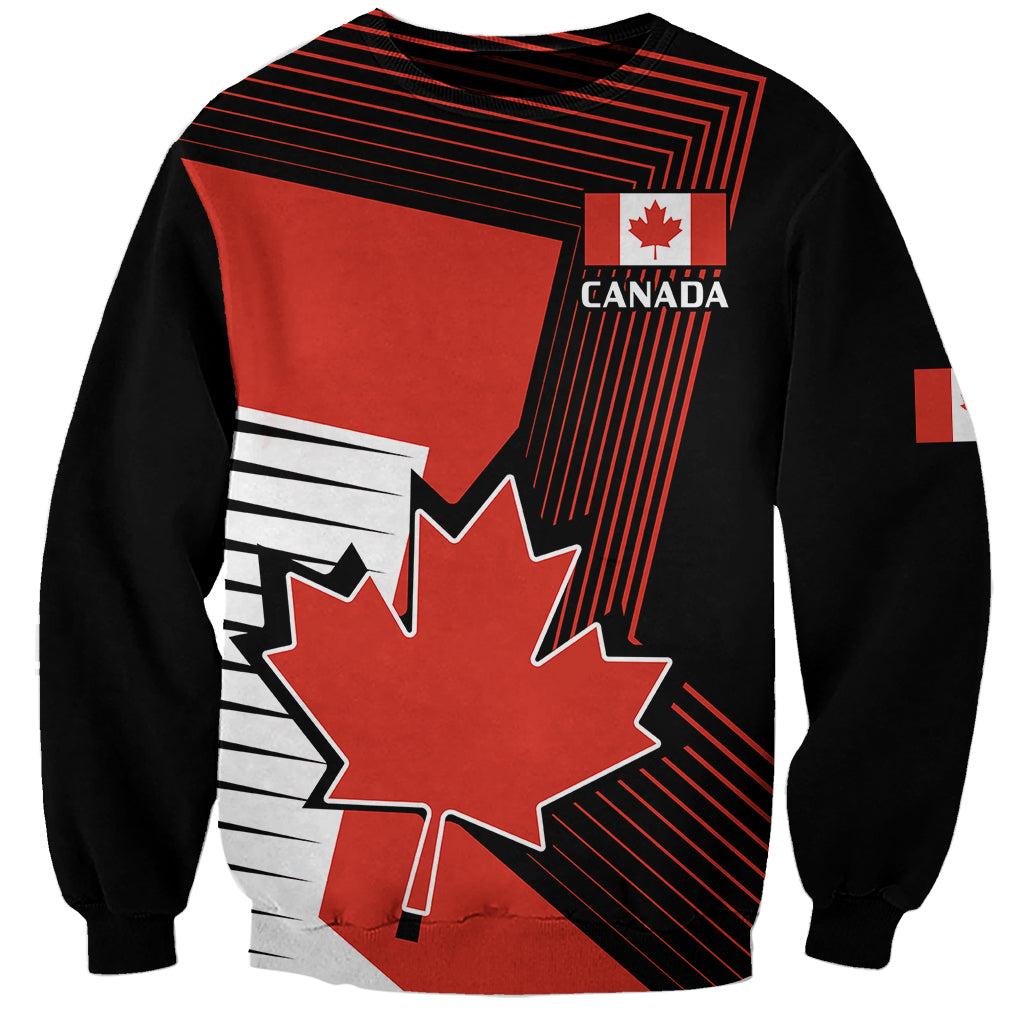 Canada Independence Day sweatshirt with red maple leaf graphic and Canada logo