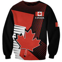 Canada Independence Day sweatshirt with red maple leaf graphic and Canada logo