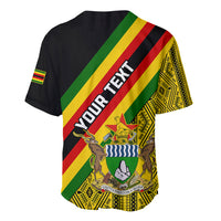 Back view Zimbabwe baseball jersey with 'YOUR TEXT' and illustrated coat of arms