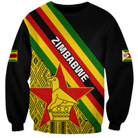 Black unisex sweatshirt with Zimbabwe flag-style graphic and bird star print