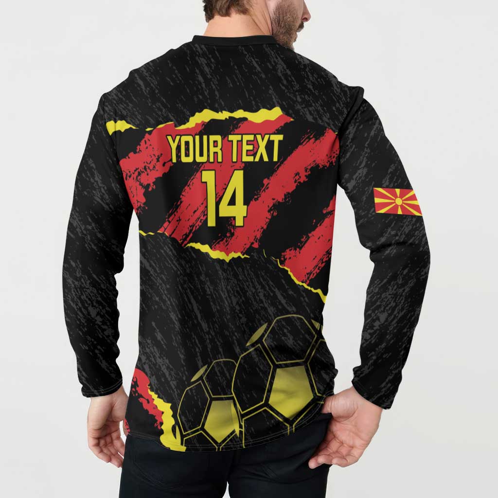 Custom Macedonia Football Button Sweatshirt Go Champions Risovi