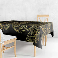 Jewish Hamsa Chai Tablecloth Gold Paisley Pattern