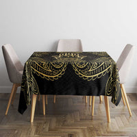 Jewish Hamsa Chai Tablecloth Gold Paisley Pattern