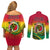 Vanuatu Couples Matching Off Shoulder Short Dress and Long Sleeve Button Shirts Yumi 43 Hapi Independens Dei - Wonder Print Shop