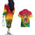 Vanuatu Couples Matching Off The Shoulder Long Sleeve Dress and Hawaiian Shirt Yumi 43 Hapi Independens Dei - Wonder Print Shop