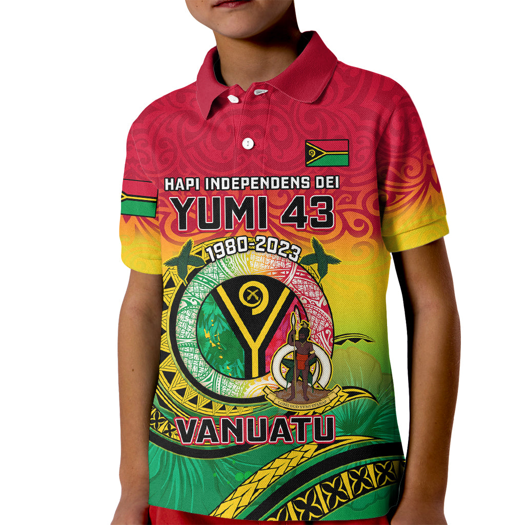 Vanuatu Kid Polo Shirt Yumi 43 Hapi Independens Dei - Wonder Print Shop