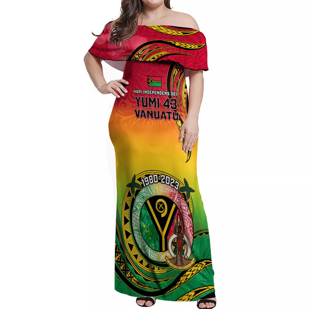 Vanuatu Off Shoulder Maxi Dress Yumi 43 Hapi Independens Dei - Wonder Print Shop