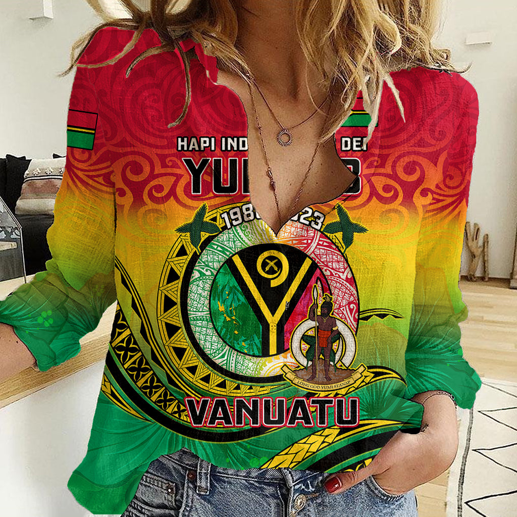 Vanuatu Women Casual Shirt Yumi 43 Hapi Independens Dei - Wonder Print Shop