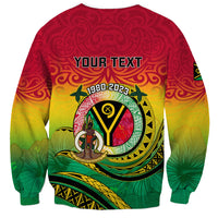 Multicolor Vanuatu sweatshirt, crewneck, long sleeves, back graphic with Your Text