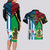 Vanuatu And West Papua Couples Matching Long Sleeve Bodycon Dress and Hawaiian Shirt Coat Of Arms Mix Flag Style - Wonder Print Shop