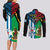 Vanuatu And West Papua Couples Matching Long Sleeve Bodycon Dress and Long Sleeve Button Shirts Coat Of Arms Mix Flag Style - Wonder Print Shop