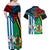 Vanuatu And West Papua Couples Matching Off Shoulder Maxi Dress and Hawaiian Shirt Coat Of Arms Mix Flag Style - Wonder Print Shop