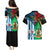 Vanuatu And West Papua Couples Matching Puletasi Dress and Hawaiian Shirt Coat Of Arms Mix Flag Style - Wonder Print Shop