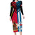 Vanuatu And West Papua Long Sleeve Bodycon Dress Coat Of Arms Mix Flag Style - Wonder Print Shop