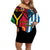 Vanuatu And West Papua Off Shoulder Short Dress Coat Of Arms Mix Flag Style - Wonder Print Shop