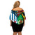 Vanuatu And West Papua Off Shoulder Short Dress Coat Of Arms Mix Flag Style - Wonder Print Shop