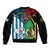 Vanuatu And West Papua Sleeve Zip Bomber Jacket Coat Of Arms Mix Flag Style - Wonder Print Shop