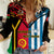 Vanuatu And West Papua Women Casual Shirt Coat Of Arms Mix Flag Style - Wonder Print Shop