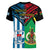 Vanuatu And West Papua Women V Neck T Shirt Coat Of Arms Mix Flag Style - Wonder Print Shop