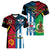 Vanuatu And West Papua Women V Neck T Shirt Coat Of Arms Mix Flag Style - Wonder Print Shop