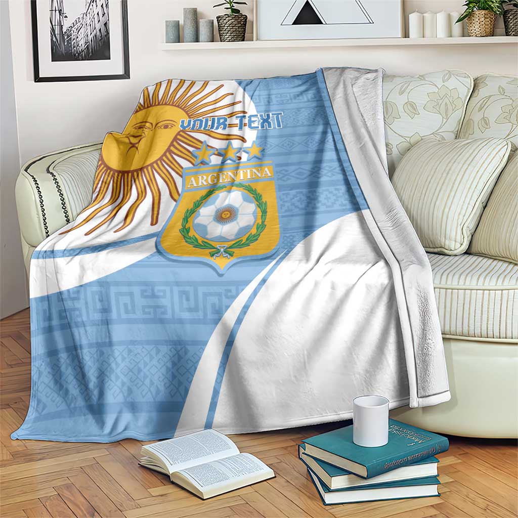 Custom Argentina Football Blanket Vamos La Albiceleste - Sky Blue Version