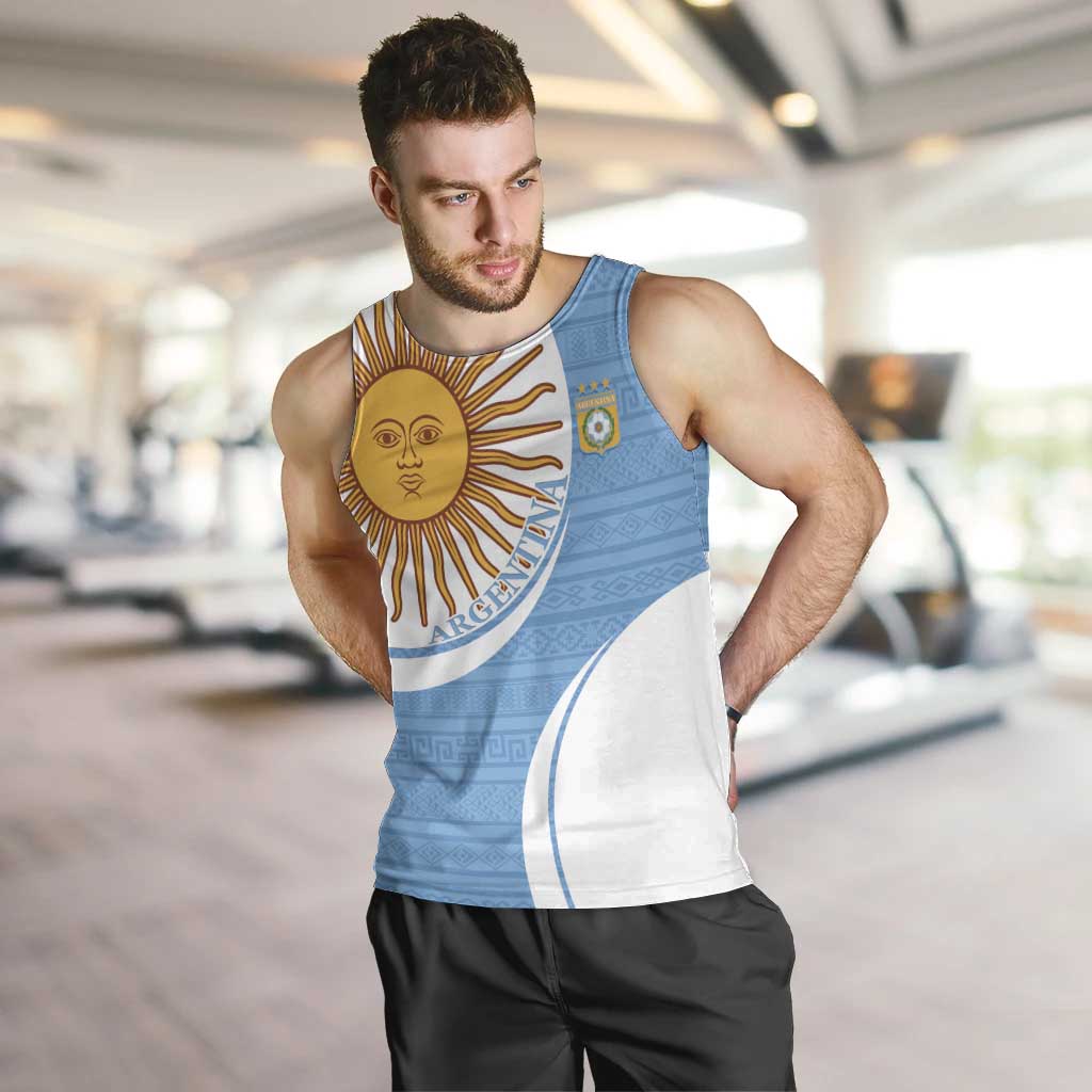 Custom Argentina Football Men Tank Top Vamos La Albiceleste - Sky Blue Version - Wonder Print Shop