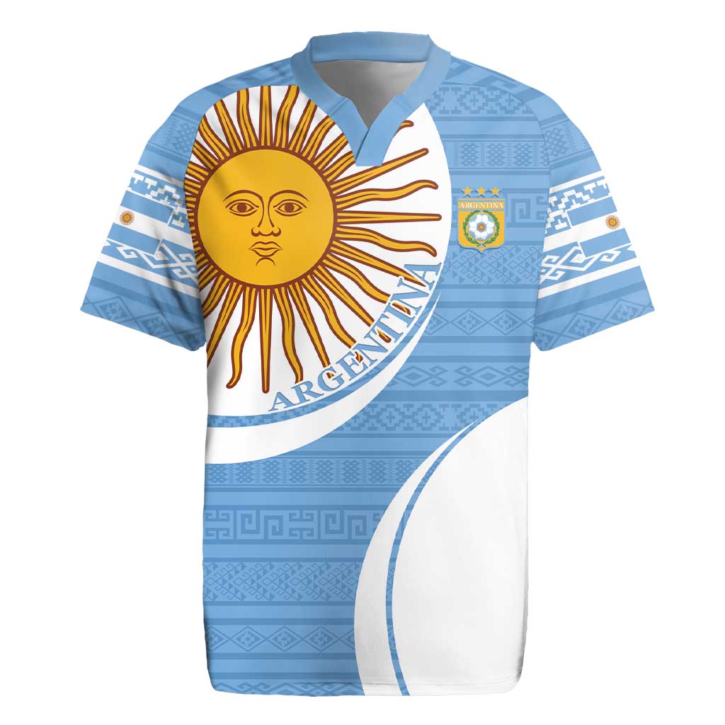 Custom Argentina Football Rugby Jersey Vamos La Albiceleste - Sky Blue Version - Wonder Print Shop