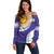 Custom Argentina Football Off Shoulder Sweater Vamos La Albiceleste - Purple Version - Wonder Print Shop