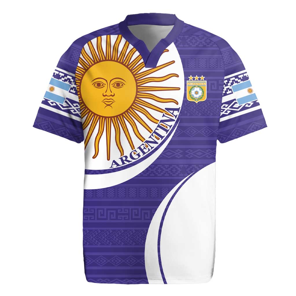 Custom Argentina Football Rugby Jersey Vamos La Albiceleste - Purple Version - Wonder Print Shop