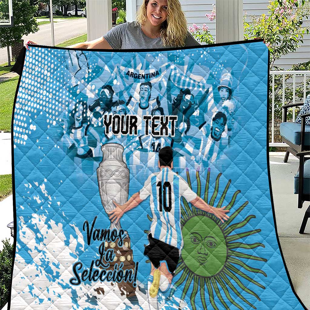 Custom Argentina Football 2024 Quilt Vamos La Seleccion We Are The Champions